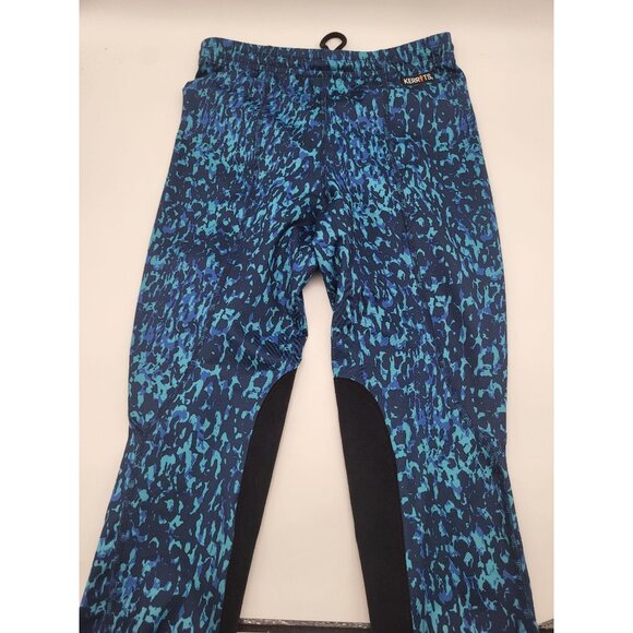 Kerrits Knee Patch Performance Tight Equestrian Pants Topaz Brushstroke Girls XL - Picture 4 of 9